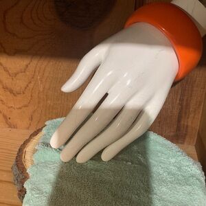 Vintage  Wide Orange Hard  Plastic Bangle Bracelet